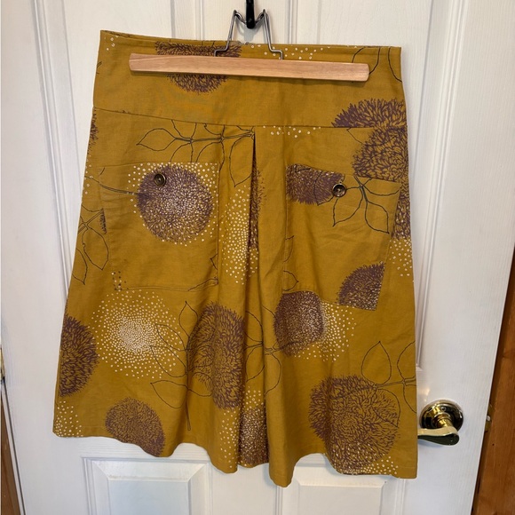Smoking Lily Mustard Floral Skirt - Small - Picture 2 of 7